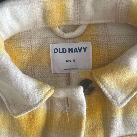 Kids S 6/7 - yellow plaid flannel jacket - Picture 3 of 5